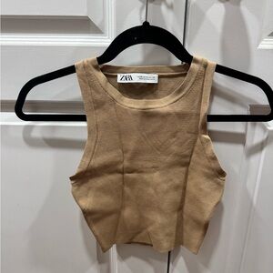 Zara Camel Sleeveless Tank Top